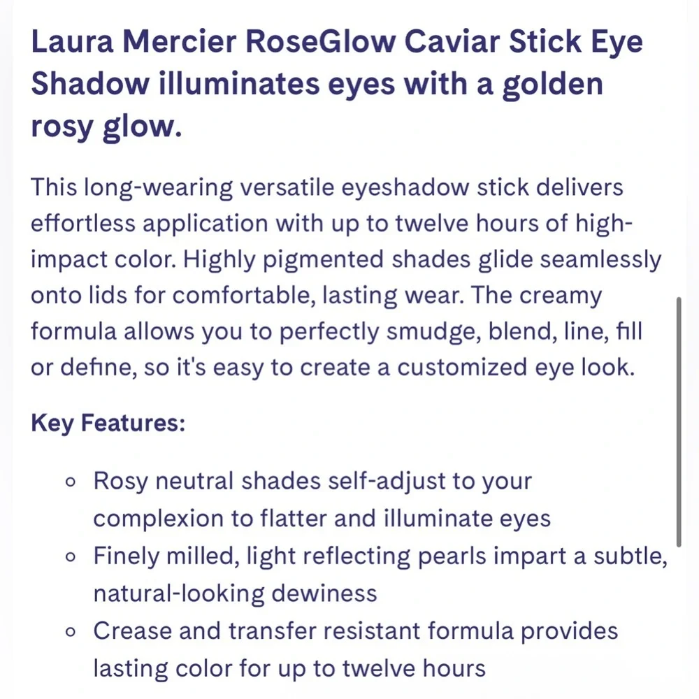 🌹 Laura Mercier RoseGlow Caviar Stick Eye Shadow - Strike a Rose